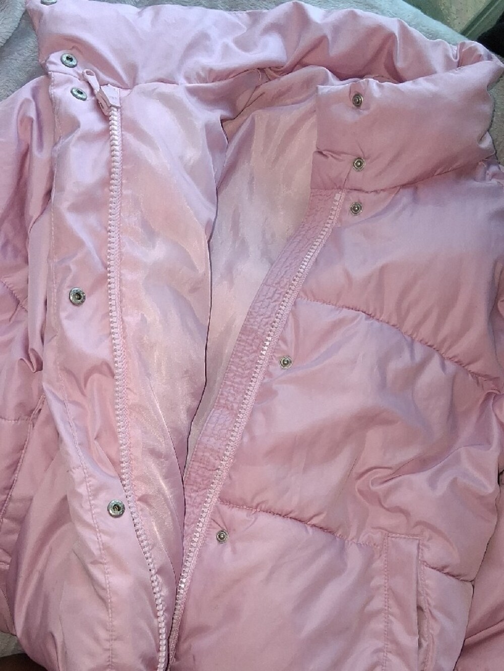 Old Navy Pink Quilted Puffer Coat - Picture 5 of 7